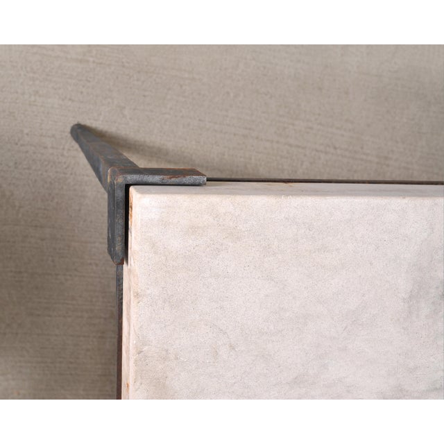 Holly Hunt Rue De Seine Limestone and Iron Cocktail Table 5 Ft For Sale - Image 16 of 18