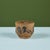 Hand thrown stoneware table planter. The planter features a ribbed exterior with incised detail and a painted black glaze...