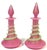 Pair French Pink Opaline Perfume Bottles with Green Serpents Attrib. Baccarat For Sale - Image 10 of 13