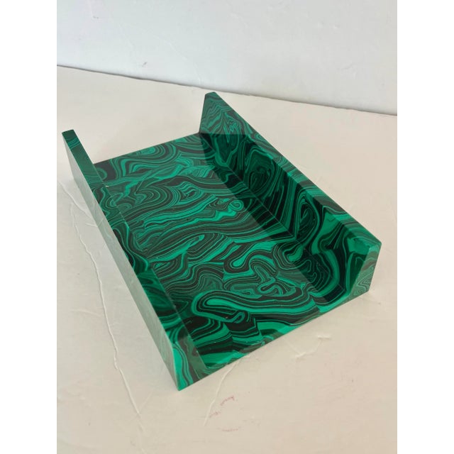 Faux Malachite Towel Holder For Sale - Image 4 of 9