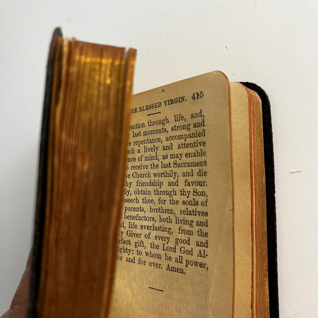 Antique Miniature Leather Book Set/3 For Sale - Image 11 of 11