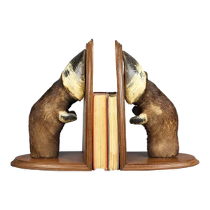 Vintage Water Buffalo Taxidermy Leg Bookends- a Pair