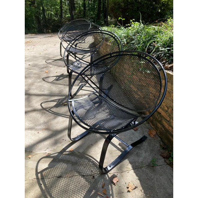 Metal Mid 20th Century Attributed to Tempestini for Salterini Cantilever Radar Chairs - A Pair For Sale - Image 7 of 8