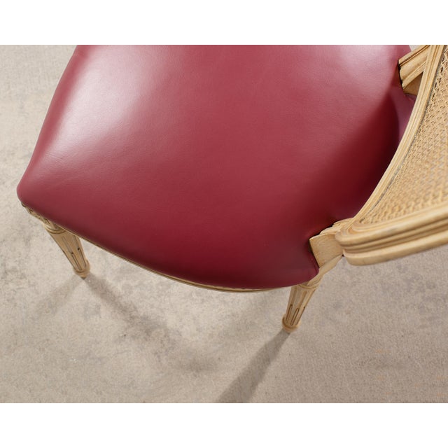 Set of Eight Louis XVI Style Caned Painted Dining Chairs For Sale - Image 15 of 18