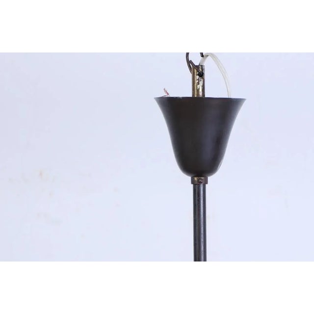 Mid-Century Modern Vintage Suspension Light in Ground Glass, 1950s For Sale - Image 3 of 8