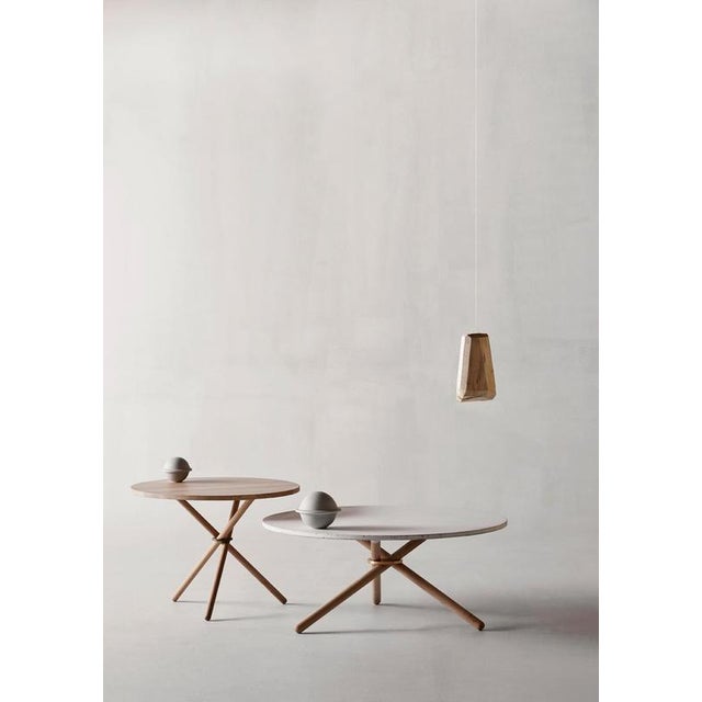 Contemporary Berta Coffee Table with Light Concrete Top and Light Oak Legs by Eberhart Furniture For Sale - Image 3 of 6