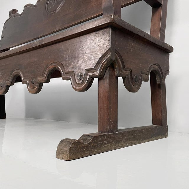 Italian Antique Wooden Bench, 1820s For Sale - Image 18 of 18