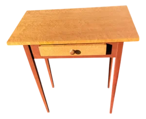 Vintage 1970s Birdseye Maple Shaker Style Hall Table W/ Drawer – Solid Wood
