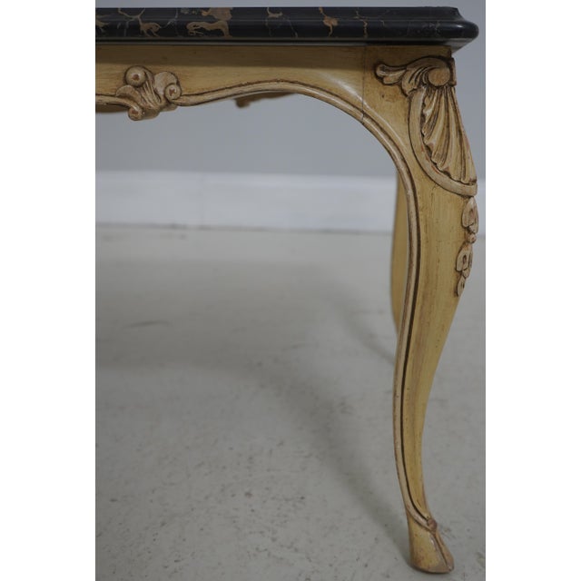 Stone Marble Top Georgian Style Painted Coffee Table For Sale - Image 7 of 13
