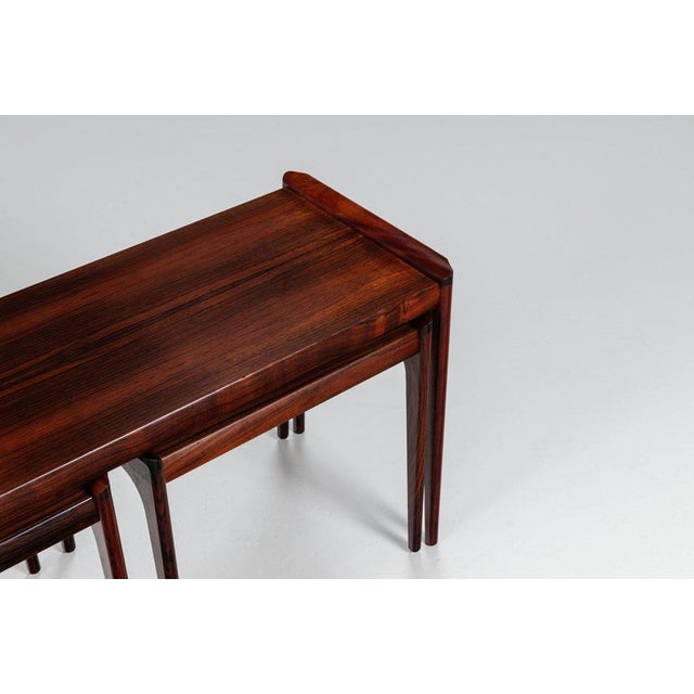 Nesting Tables in Rosewood by Erling Torvits for Heltborg Mobler, Denmark, 1960s, Set of 3 For Sale - Image 12 of 18