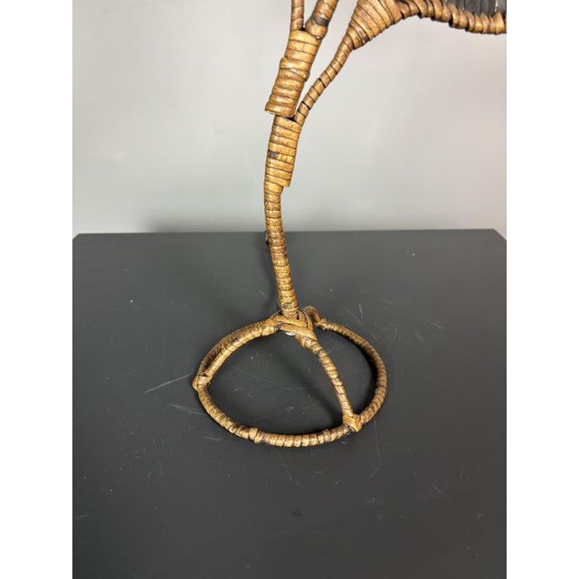 Large Mid-Century French Rattan Wicker Flower Tulip Table Lamp, 1960s For Sale - Image 15 of 16
