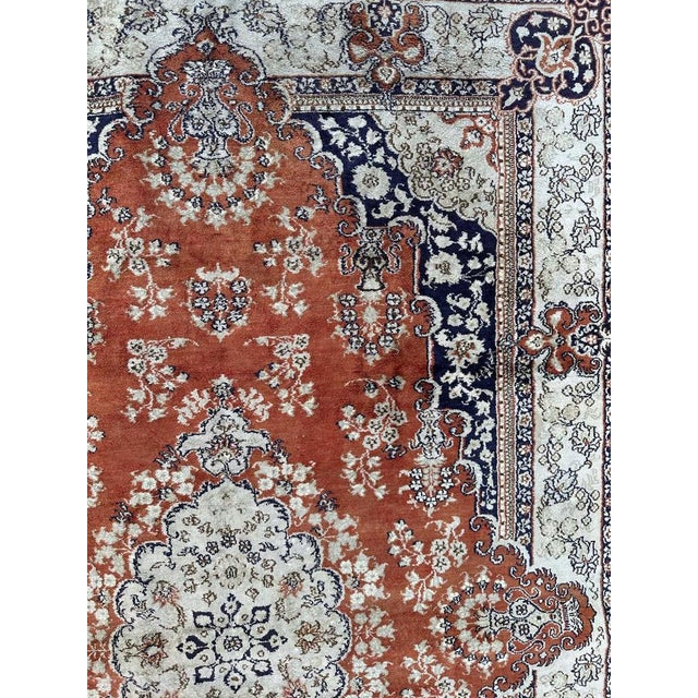 1990s Vintage Sino Qom Silk Rug, 1990s For Sale - Image 5 of 18
