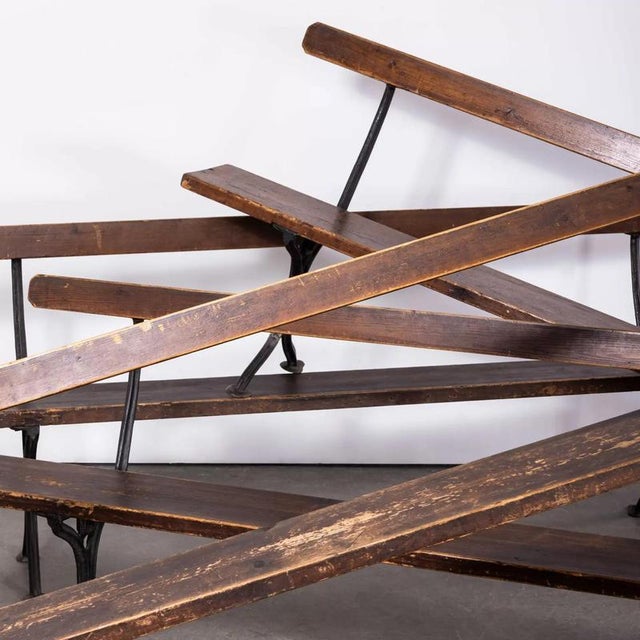 Vintage English Church Bench in Cast Metal, 1940s For Sale - Image 6 of 13