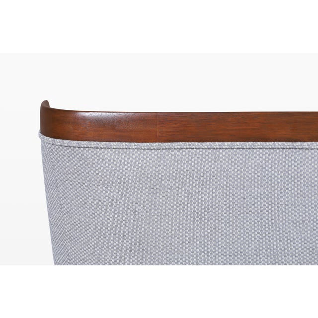 Mid-Century Modern Curved Walnut Sofa by Erwin Lambeth and Tomlinson, 1950s For Sale - Image 12 of 14
