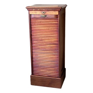 Vintage Notarys Cabinet with Roll-Top Door, 1930s For Sale