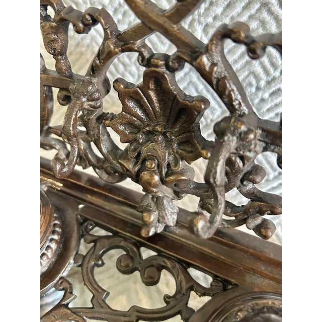 Antique Bronze Victorian Rococo Revival Double Inkwell For Sale - Image 9 of 11