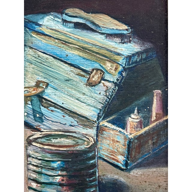 Listing Title Vintage 1962 Signed Aviles Artist’s Toolbox Still Life Painting For Sale In Cincinnati - Image 6 of 11