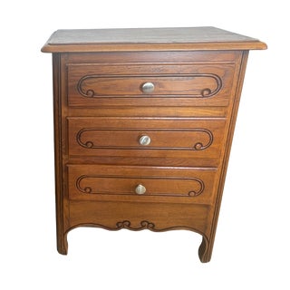 Louis XV Bedside Table in Oak Carved Moldings, 1890s For Sale