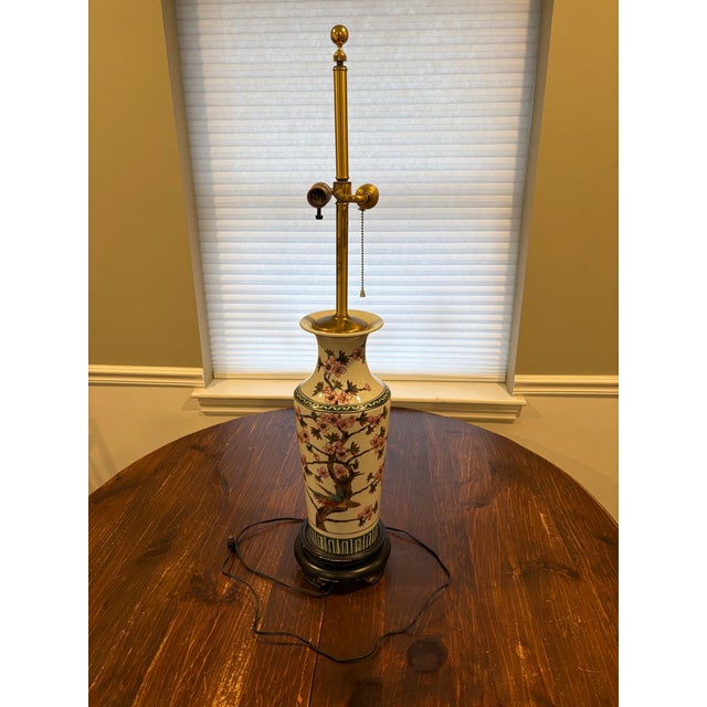 Mid 20th Century Norman Perry Cherry Blossom Porcelain Lamp For Sale - Image 16 of 16