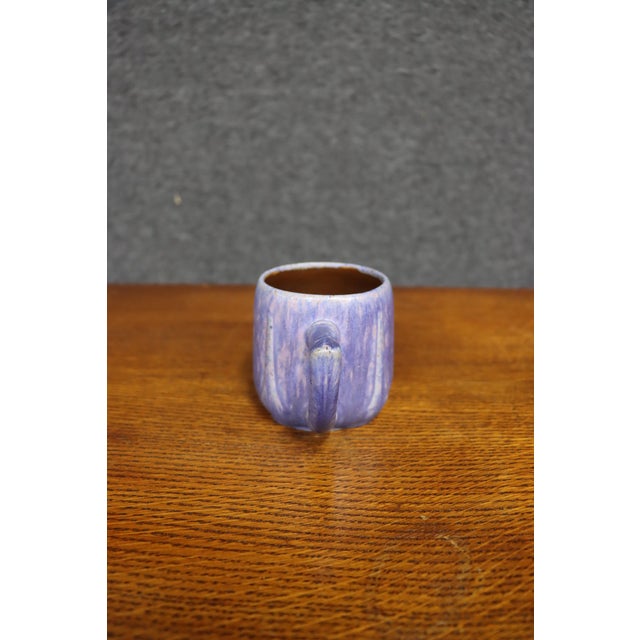 Early 20th Century Early 20th Century Attributed Van Briggle Art Pottery Matte Glaze Mug, Blue-Purple For Sale - Image 5 of 11
