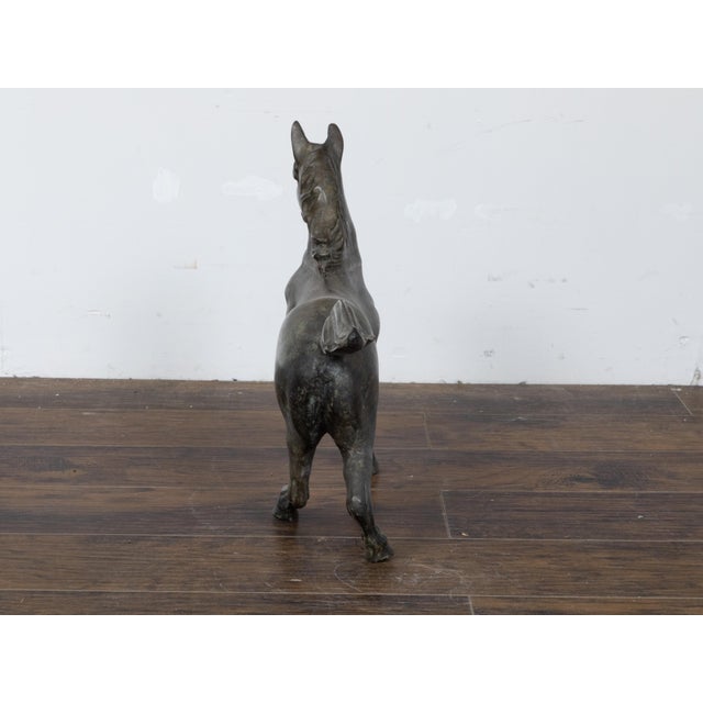 Late 20th Century Small Vintage Bronze Horse Sculpture with Dark Patina For Sale - Image 5 of 11