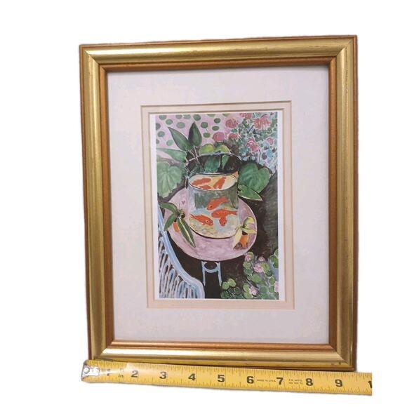 1980s Framed Art 9x11 Goldfish by Henri Matisse Print Reproduction of 1912 Painting For Sale - Image 5 of 12