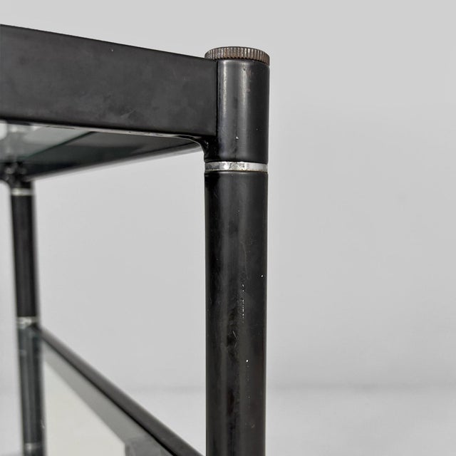 Italian Modern Cart in Steel and Glass, 1970s For Sale - Image 10 of 11