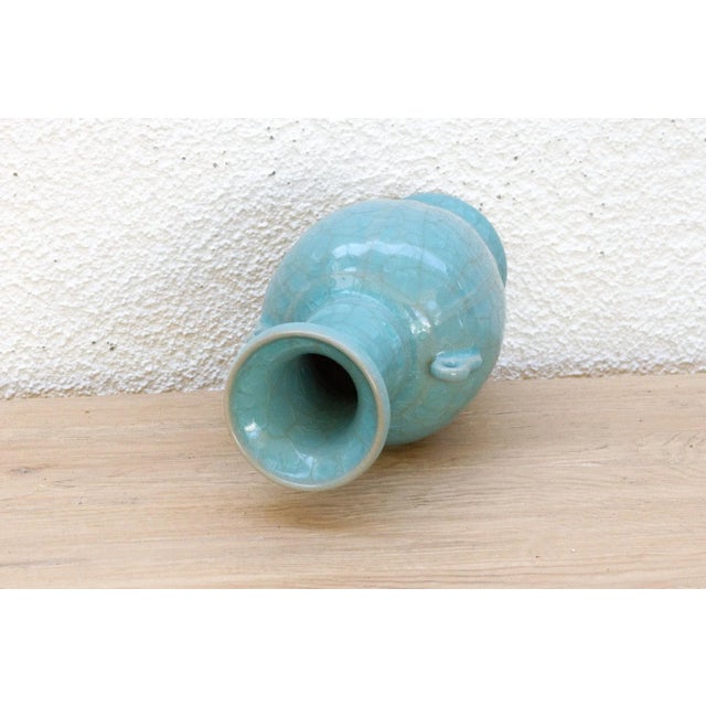 Antique Turquoise Crackle Glaze Vase For Sale In Los Angeles - Image 6 of 7