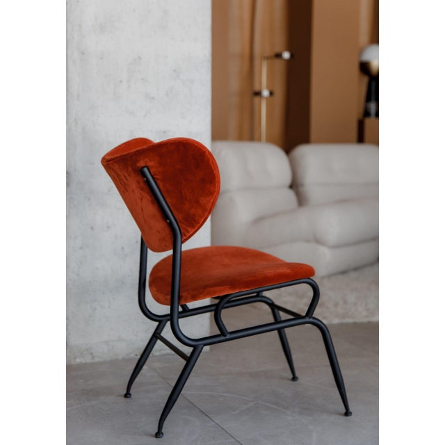 Franco Albini Midentury Chair in Orange For Sale - Image 4 of 7