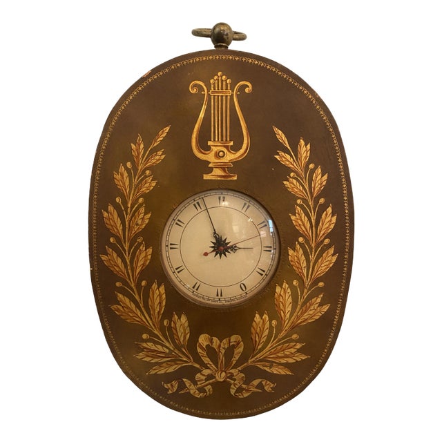 Vintage Neoclassically-Inspired Wall Clock For Sale