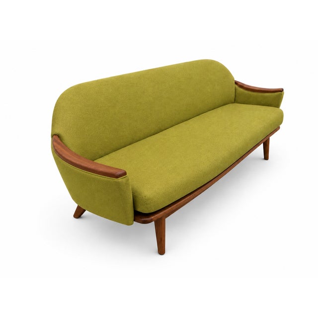 Mid-Century Modern Adrian Pearsall Sofa Electric Green Upholstery For Sale - Image 3 of 5