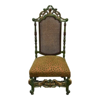 Victorian Wood Caned Side Chair, Antique For Sale