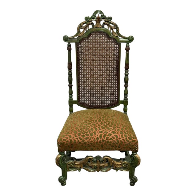 Victorian Wood Caned Side Chair, Antique For Sale
