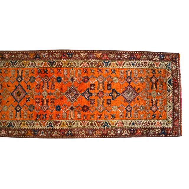 Hand-Knotted Kurdish Runner Extra Long Runner Rug - 2′9″ × 17′7″ For Sale - Image 10 of 12