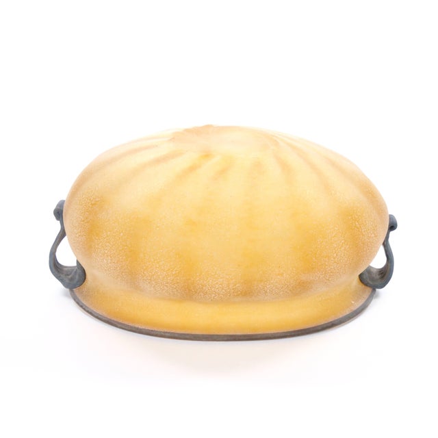 Amber Mid-Century Modern Venetian Art Glass Large Tableware Centerpiece Bowl For Sale - Image 8 of 9