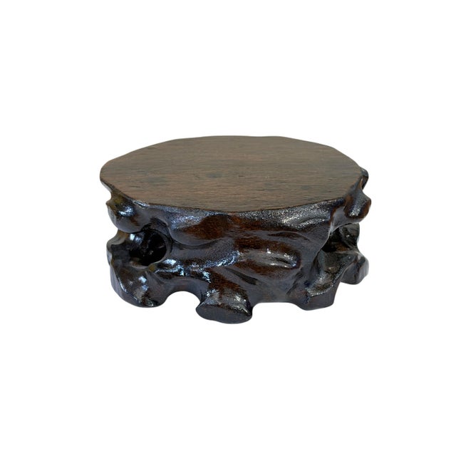 1980s Vintage Chinoiserie Solid Wood Stand 4"w For Sale - Image 5 of 6