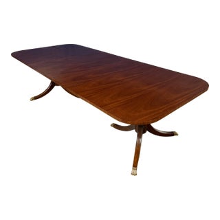 Traditional Georgian Style Mahogany Double Pedestal Dining Table by Leighton Hall - Showroom Sample For Sale