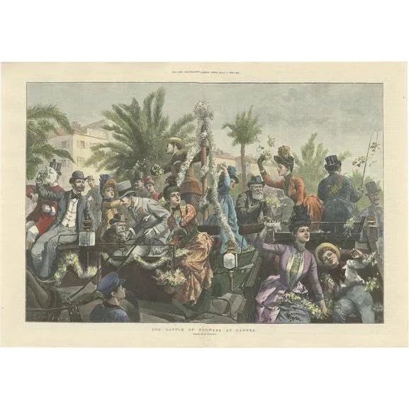 Hopkins, Illustration of the Battle of Flowers at Cannes, 1889, Print For Sale - Image 6 of 6