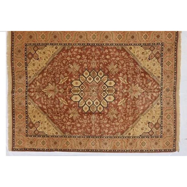 Wool on wool pile genuine hand made vegetable dye Oushak carpet-