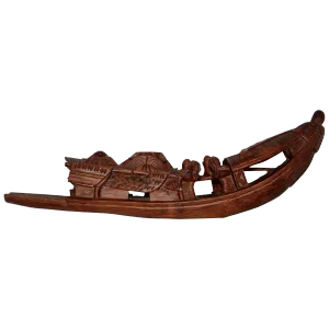 Hand-Carved Sampan Incense Burner in Teak