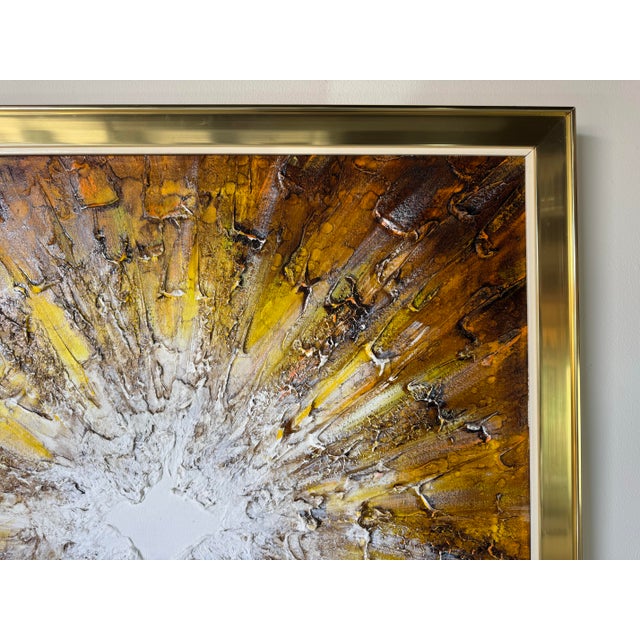 Mid-Century Modern Heavy Impasto Abstract Acrylic Painting on Canvas by Frank Walcutt For Sale In Miami - Image 6 of 11