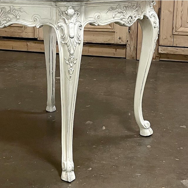 19th Century French Regence Painted Marble Top Table For Sale - Image 14 of 14