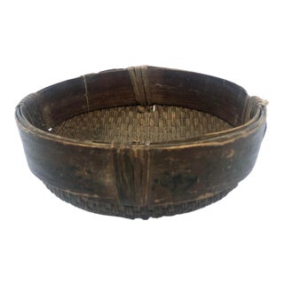 Early 1900s Handcrafted Korean Market Basket For Sale