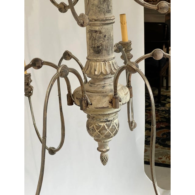 Tiered Carved Wood Tassel Chandelier For Sale - Image 11 of 12