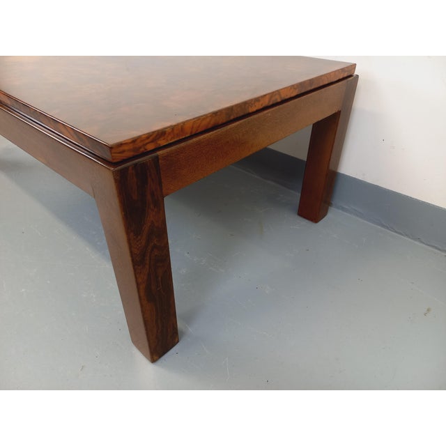 Wood Vintage Rectangular Coffee Table in Elm and Burl, 1970s For Sale - Image 7 of 18