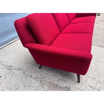 Mid 20th Century Dux Sofa, Upholstered, Mid-20th Century Design, Folke Ohlsson Newly Reuphostered For Sale - Image 5 of 11