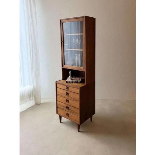 Vintage Teak Wall Cabinet with Display Case, 1960s For Sale - Image 16 of 16