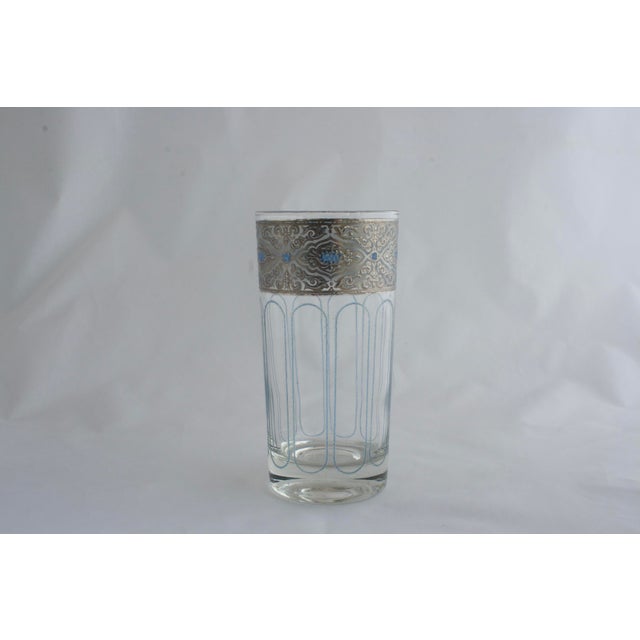 Vintage Culver Glass Silver Lattice Highball Glasses - Set of 8 For Sale - Image 4 of 4