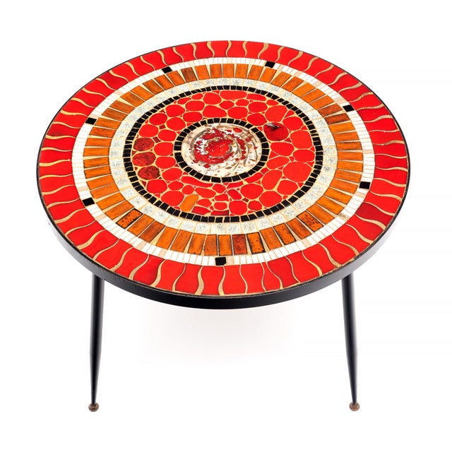 1970s Period Mid-Century French Tiled Table For Sale - Image 5 of 9