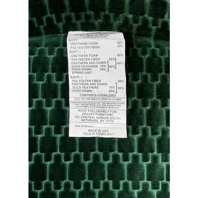 Kravet Denham Green Velvet Swivel Chair Upholstered in Brentano Graviata Evergreen For Sale In Philadelphia - Image 6 of 8